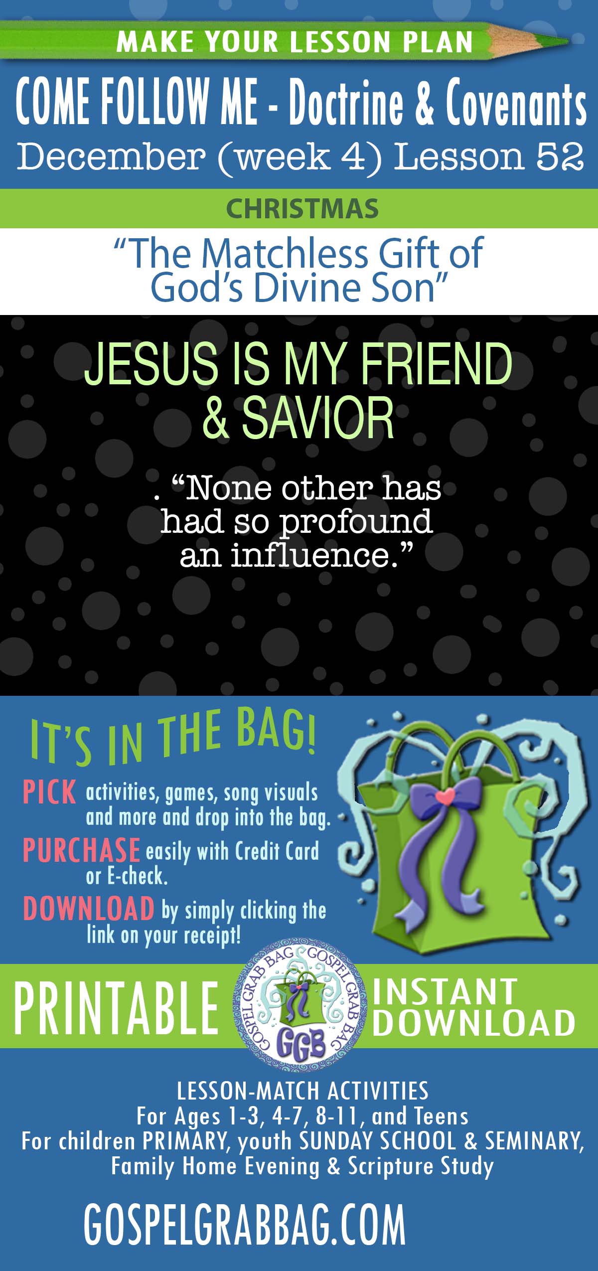 CHRISTMAS "The Matchless Gift of God's Divine Son" TOPICS None other has had so profound an influence.
