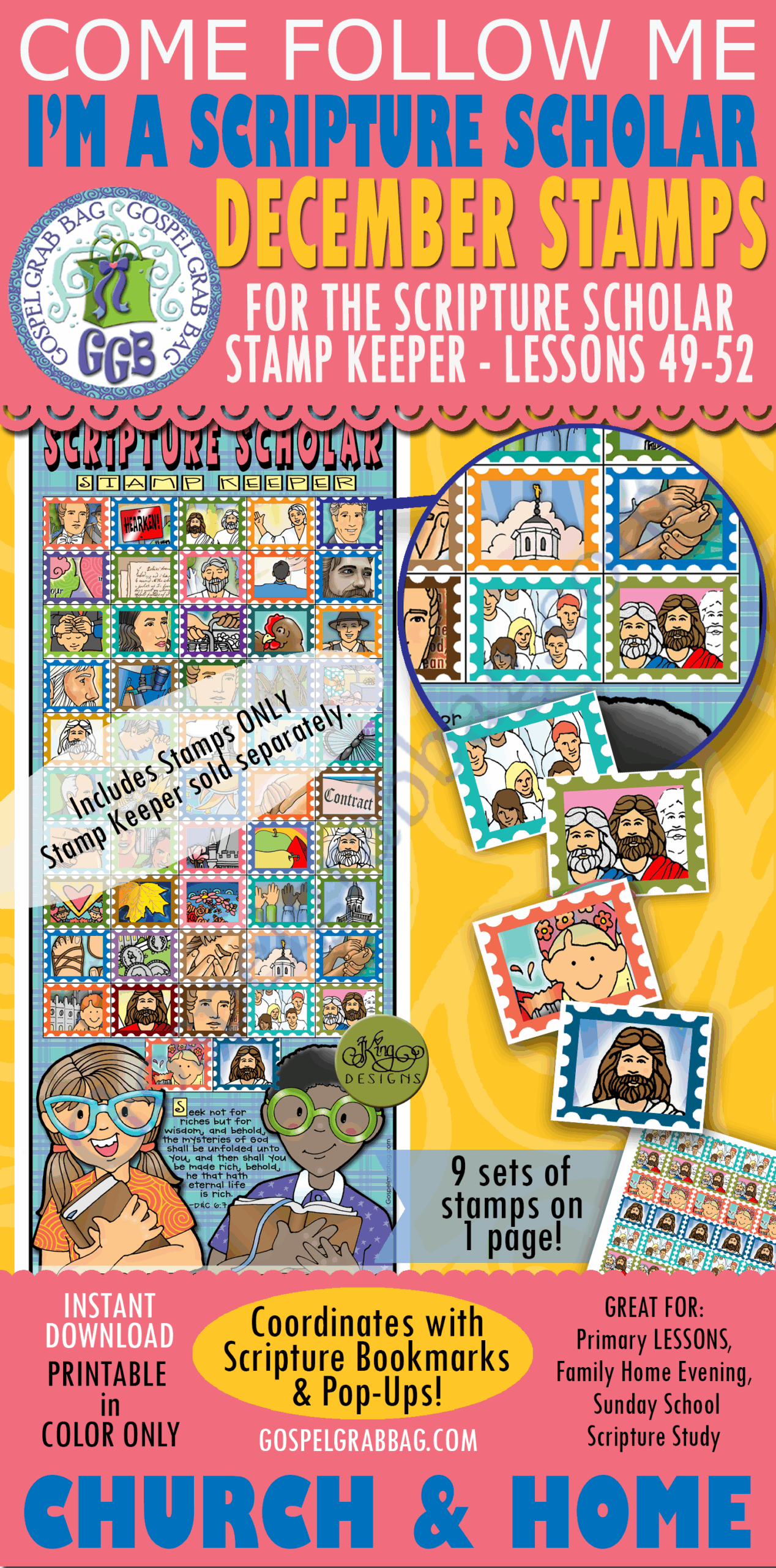 STAMPS (only) FOR Scripture Scholars For COME FOLLOW ME - Doctrine and Covenants - December