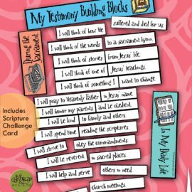 SACRAMENT – TESTIMONY Activity: I Will Think of Jesus: Testimony Building Blocks puzzle – For Come Follow Me, Primary, Sunday School, and home BIBLE STUDY