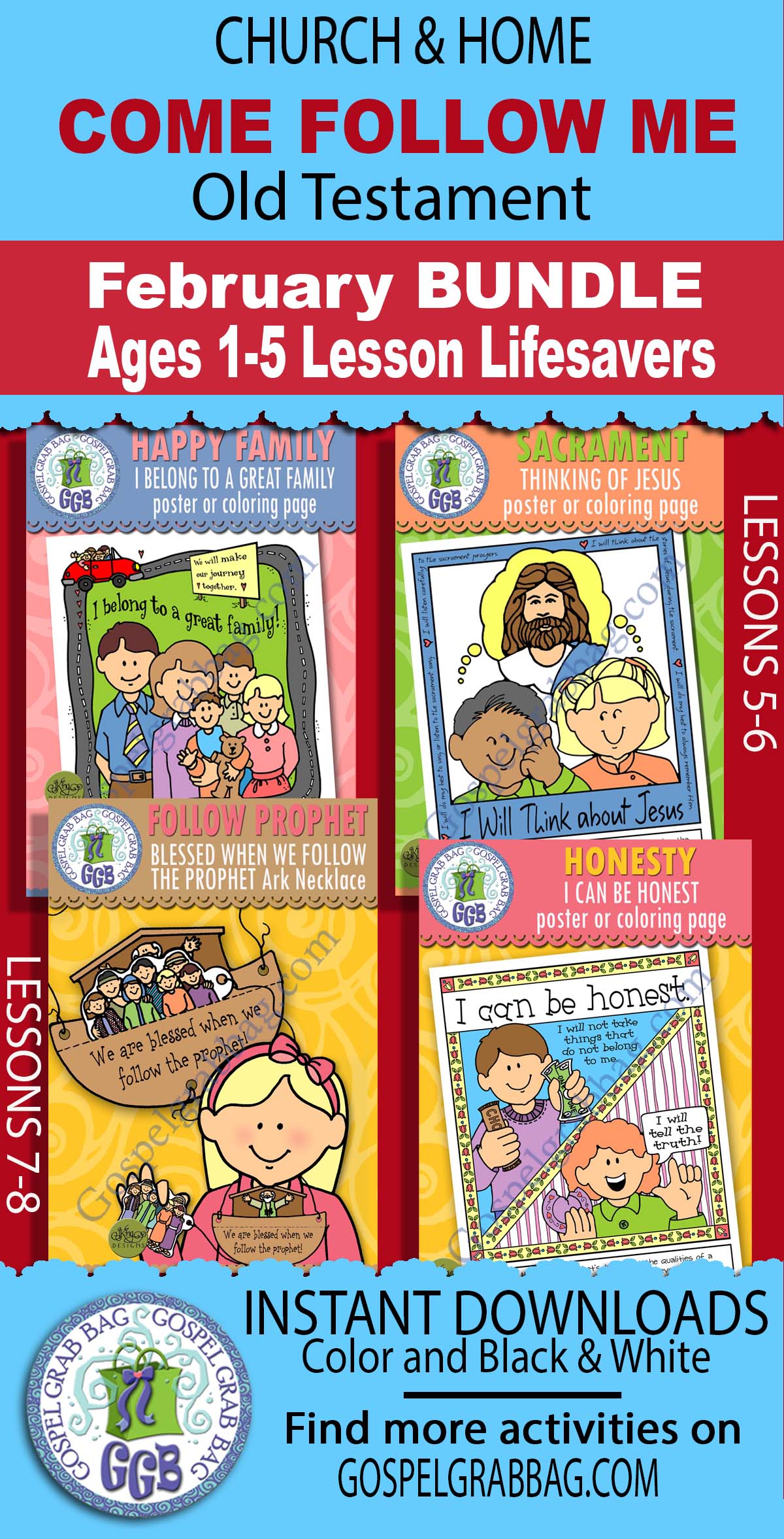 Ages 1-5 Activities BUNDLE For Old Testament - Come Follow Me February