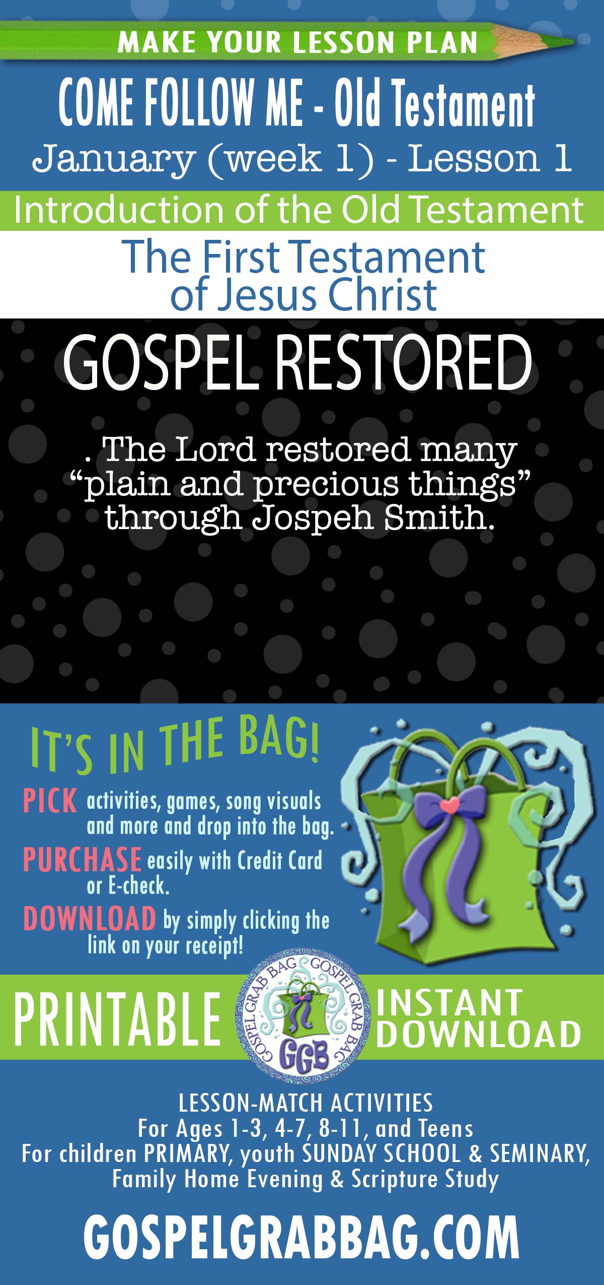 “The First Testament of Jesus Christ” COME FOLLOW ME - Old Testament - January (week 1) Introduction to the Old Testament