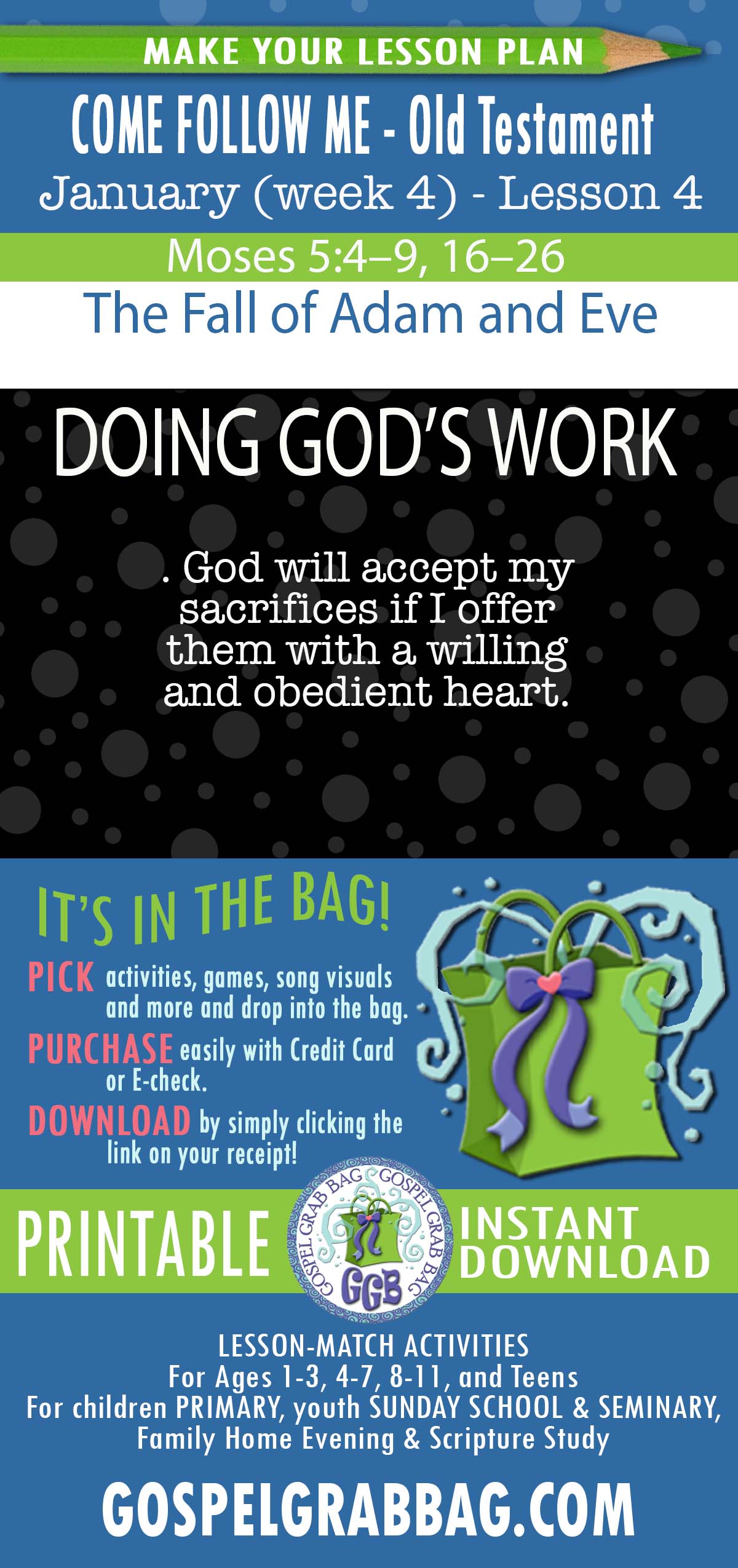 "The Fall of Adam and Eve" COME FOLLOW ME - Old Testament - January (week 4) Moses 5