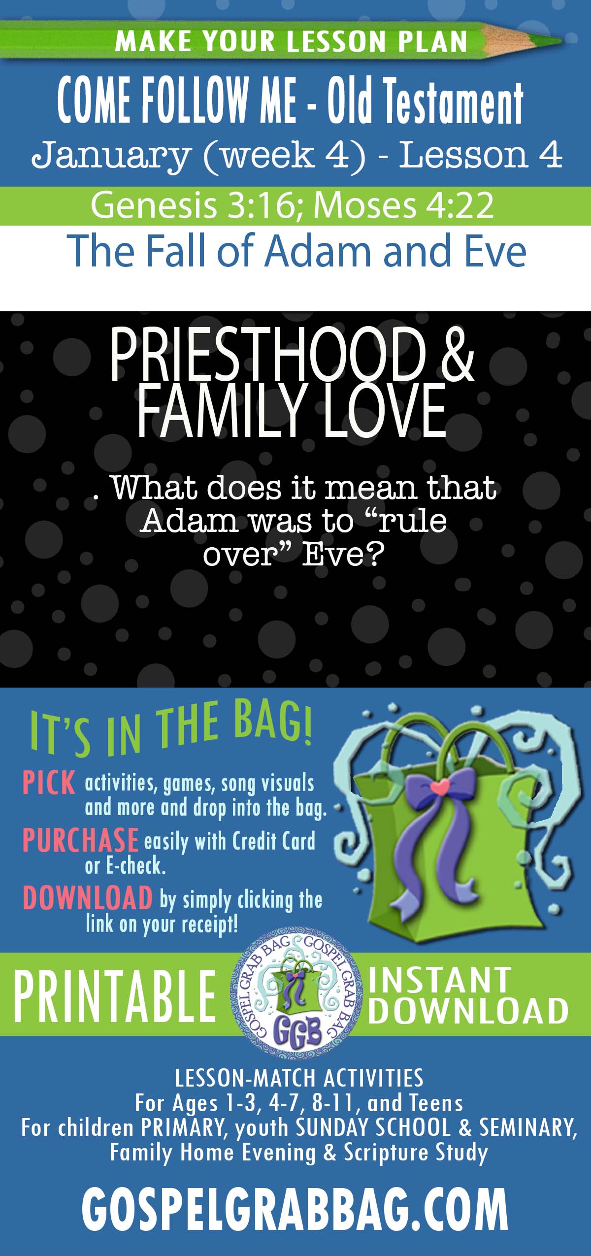 "The Fall of Adam and Eve" COME FOLLOW ME - Old Testament - January (week 4) Genesis 3; Moses 4