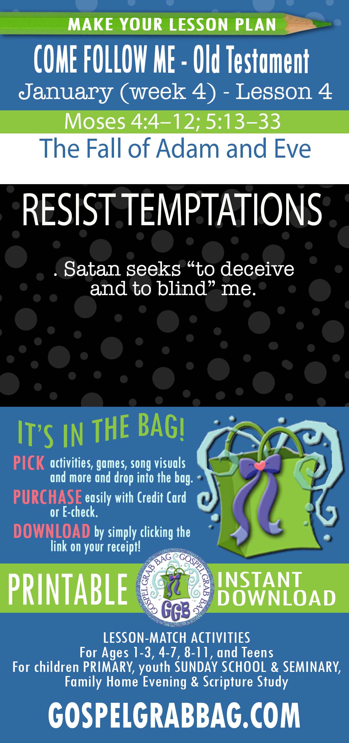 "The Fall of Adam and Eve" COME FOLLOW ME - Old Testament - January (week 4) Moses 4