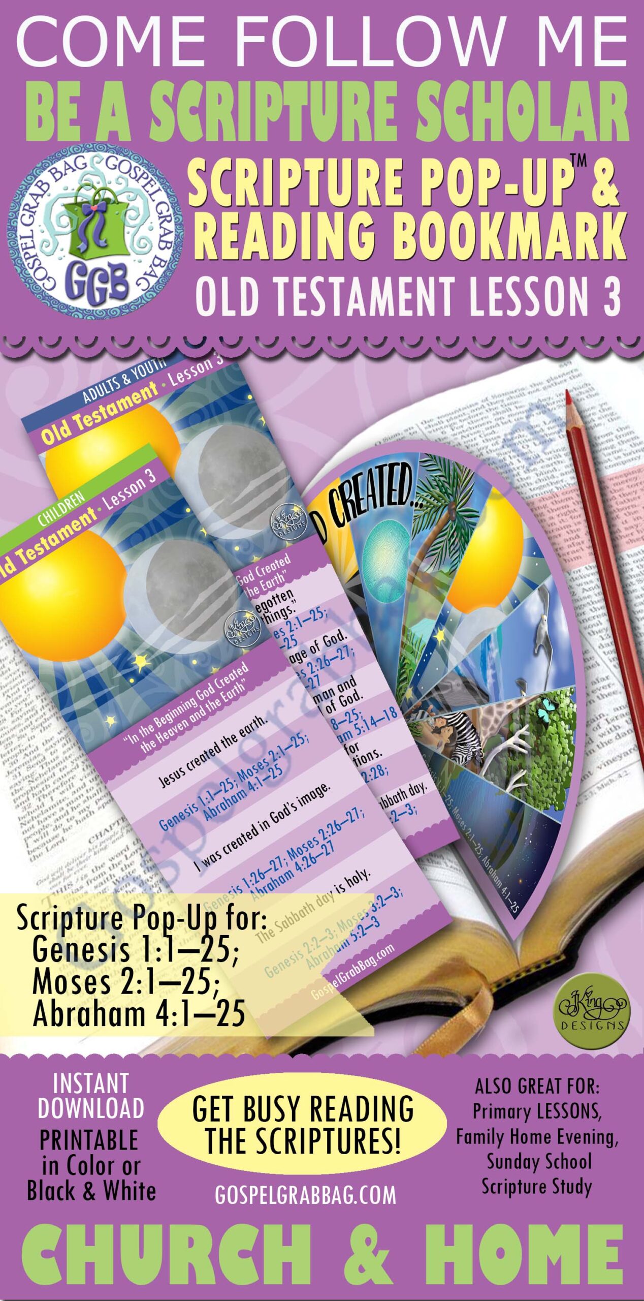 SCRIPTURE SCHOLARS “In the Beginning God Created the Heaven and the Earth” Genesis 1-2; Moses 2-3; Abraham 4-5
