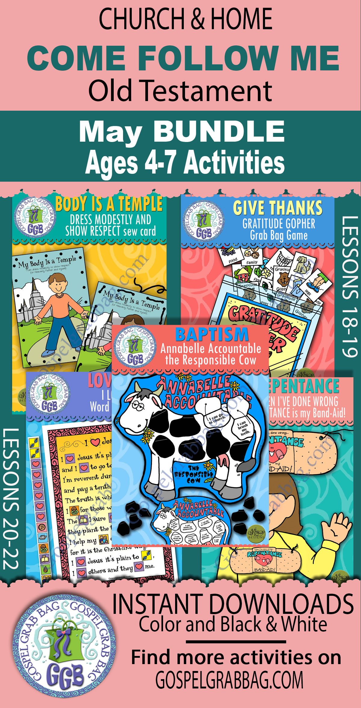 Ages 4-7 Activities BUNDLE for Old Testament MAY