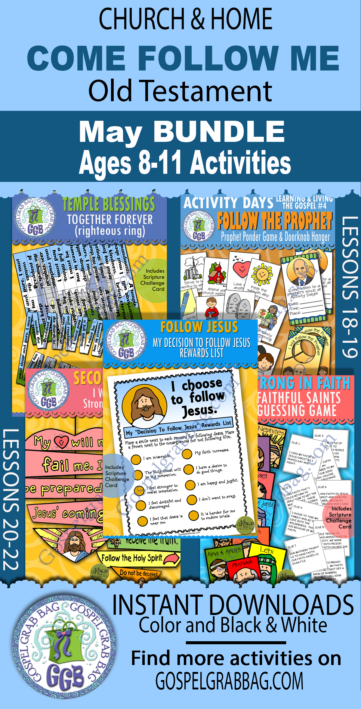 Ages 8-11 Activities BUNDLE for Old Testament MAY