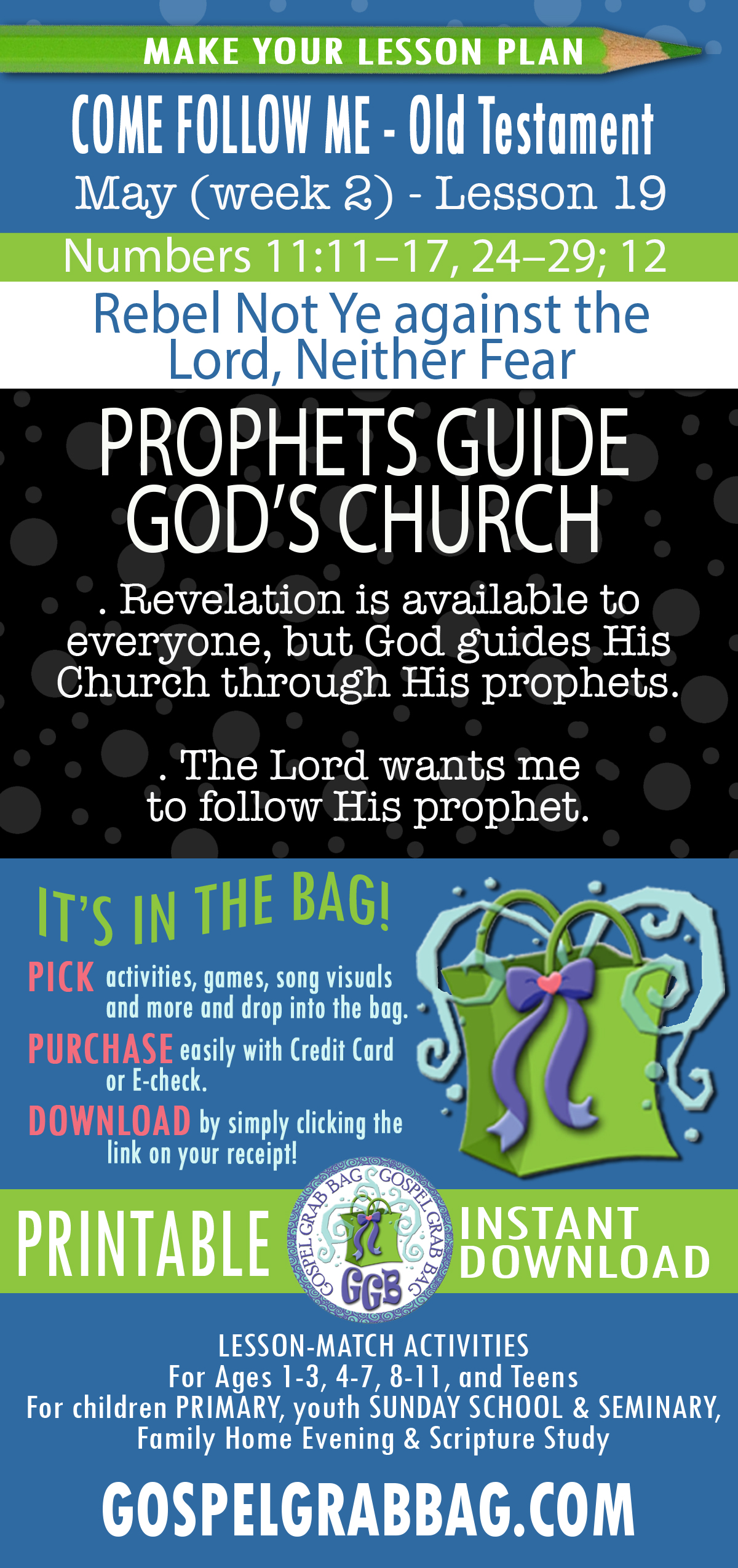 “Rebel Not Ye against the Lord, Neither Fear” COME FOLLOW ME - Old Testament - May (week 2) Lesson Activities - Numbers