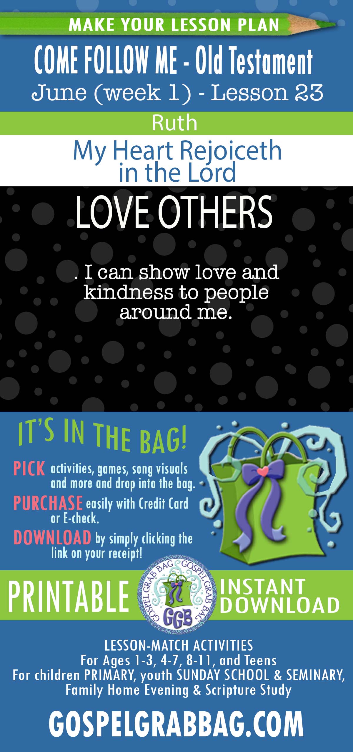 “My Heart Rejoiceth in the Lord” COME FOLLOW ME - Old Testament - June (week 1) Lesson Activities