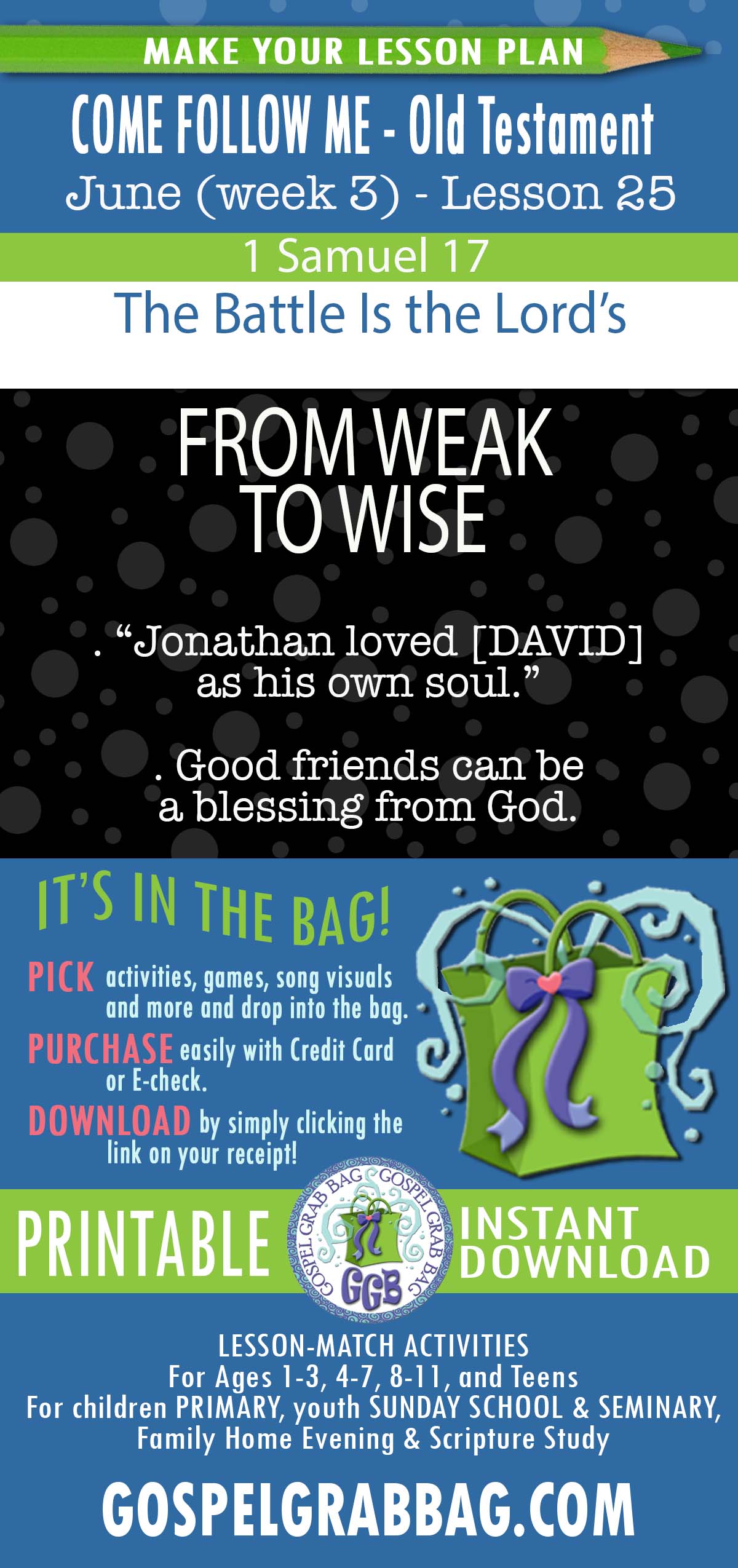“The Battle Is the Lord’s” COME FOLLOW ME - Old Testament - June (week 3) Lesson Activities