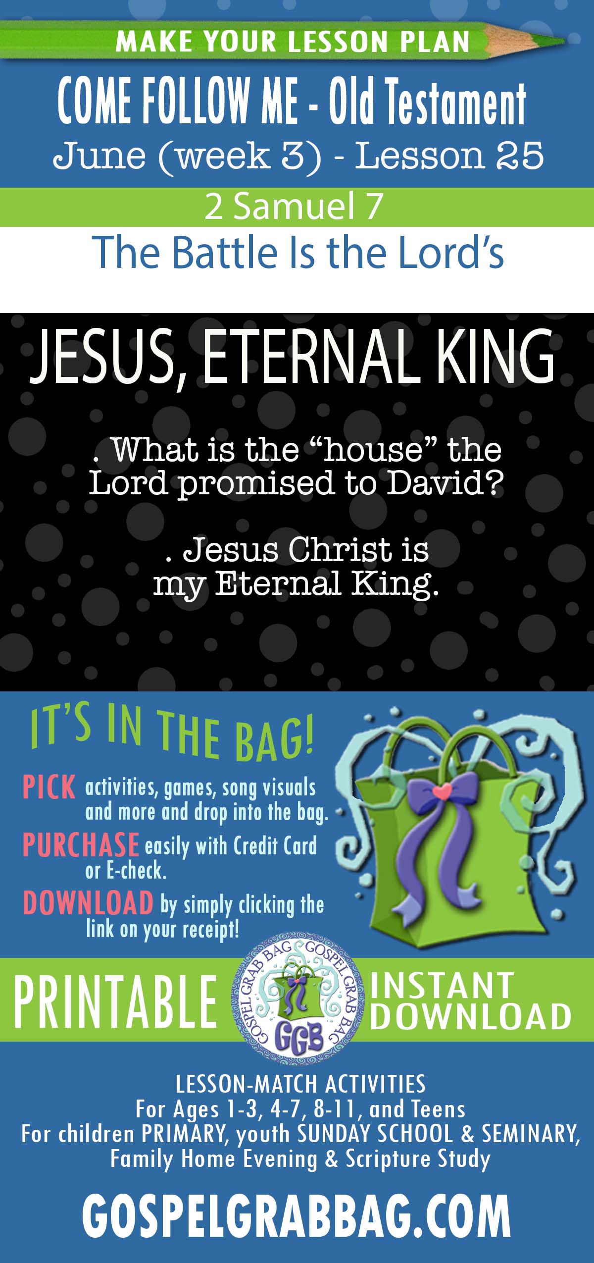 “The Battle Is the Lord’s” COME FOLLOW ME - Old Testament - June (week 3) Lesson Activities