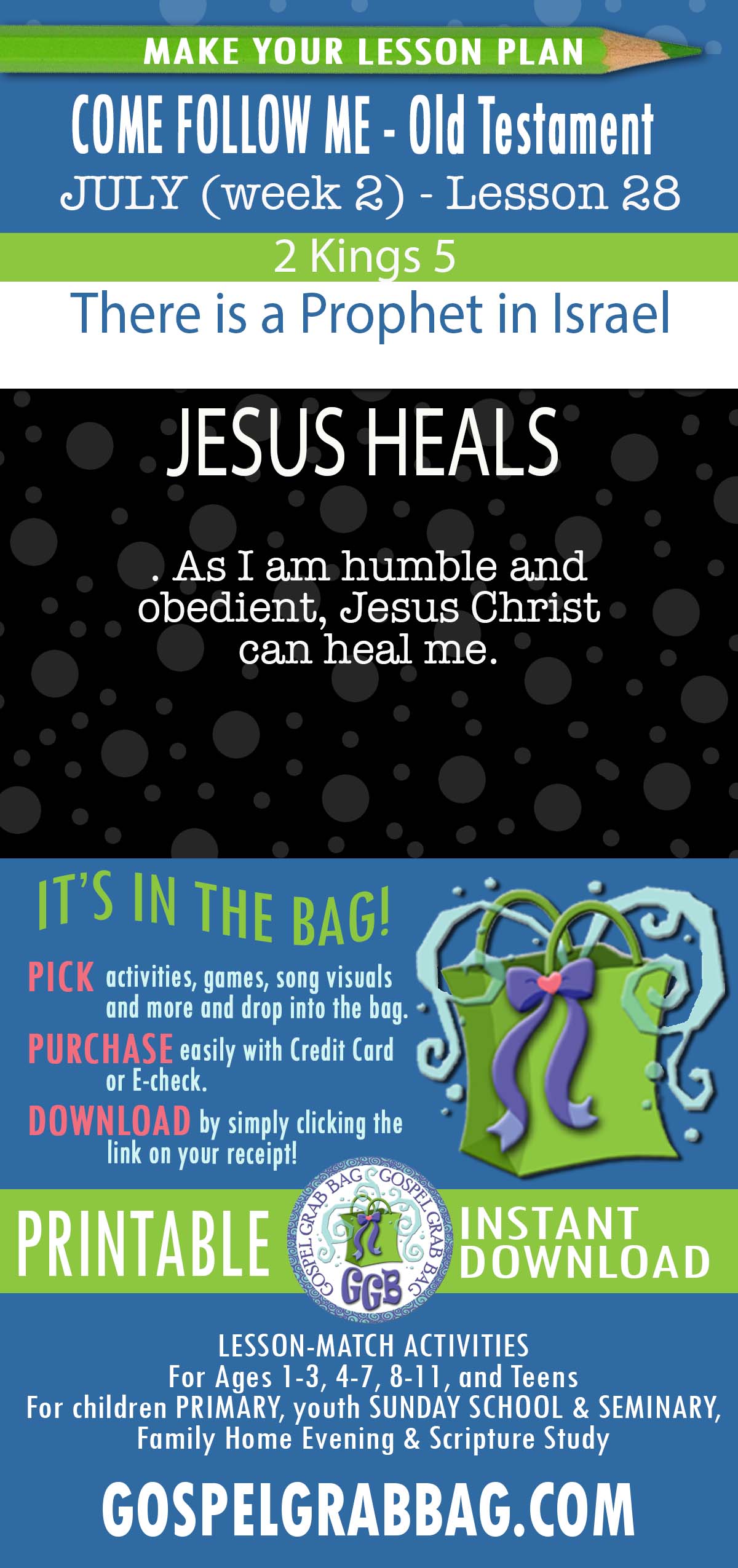“There is a Prophet in Israel” COME FOLLOW ME - Old Testament - July (week 2) Lesson Activities