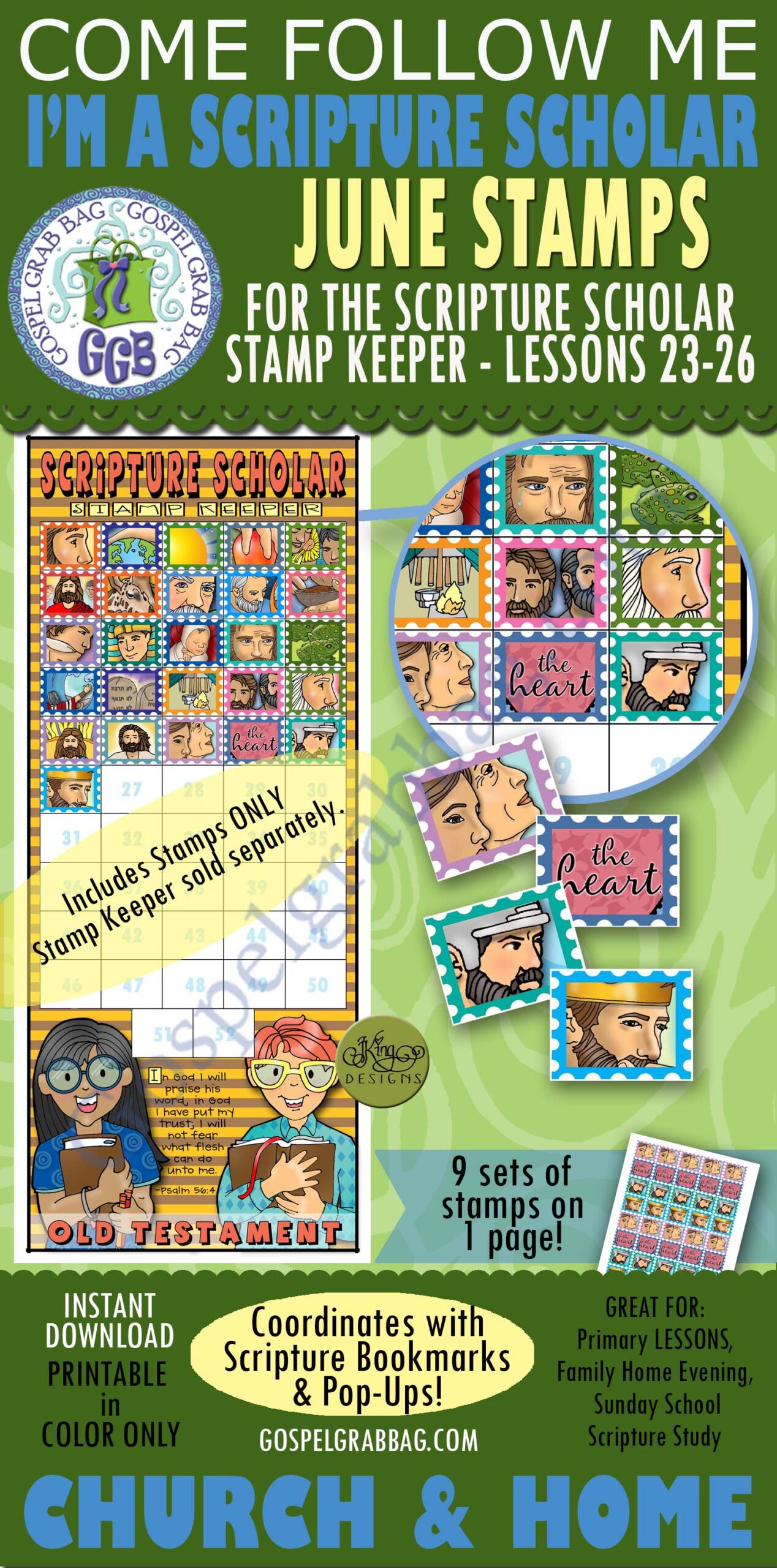 Scripture Scholars STAMPS - JUNE Come Follow Me - Old Testament BUNDLE
