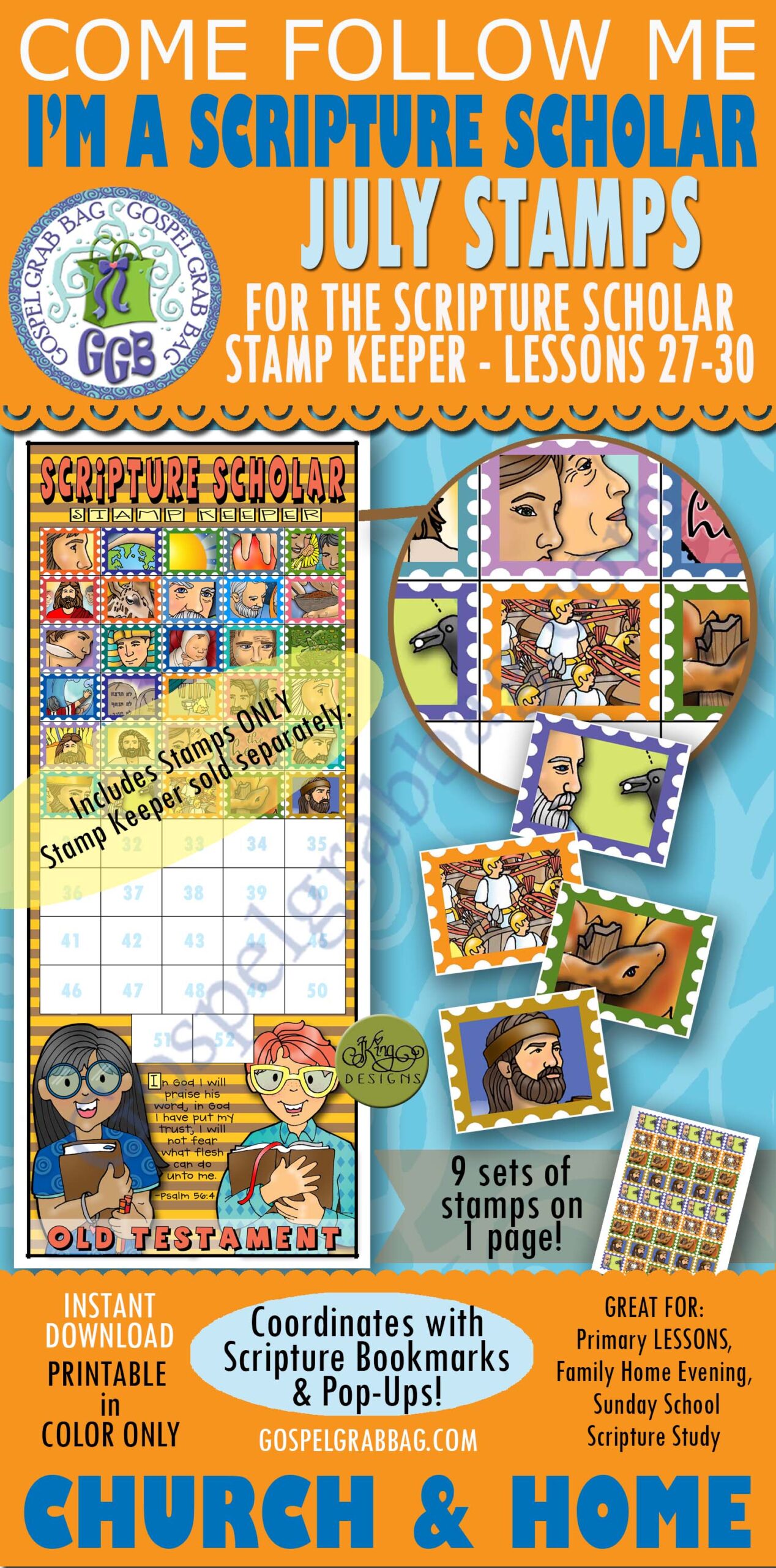 Scripture Scholars - JUNE Come Follow Me - Old Testament BUNDLE (Stamps)