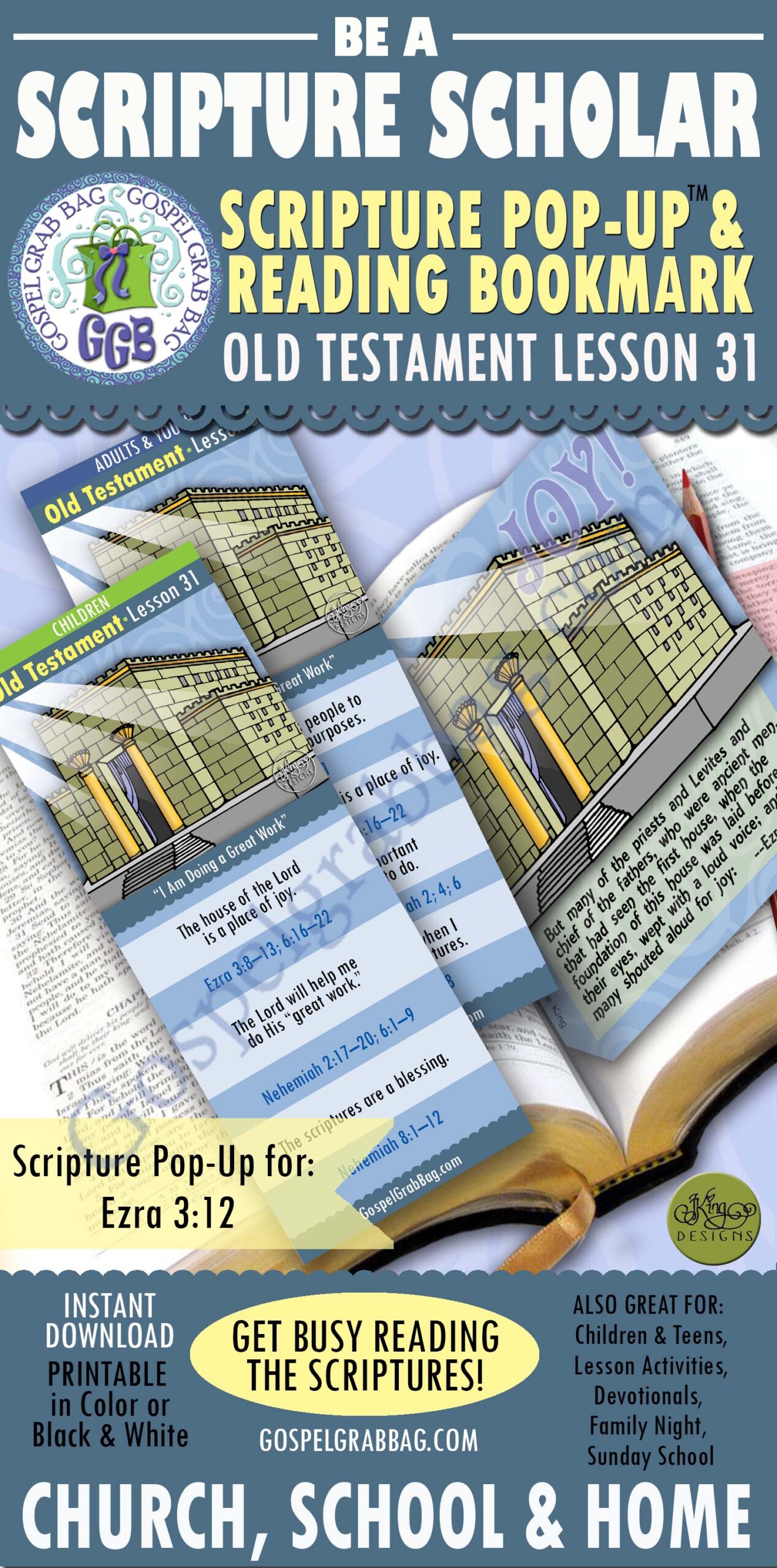 “I Am Doing a Great Work” SCRIPTURE SCHOLARS Ezra; Nephemiah - Come Follow Me - Old Testament